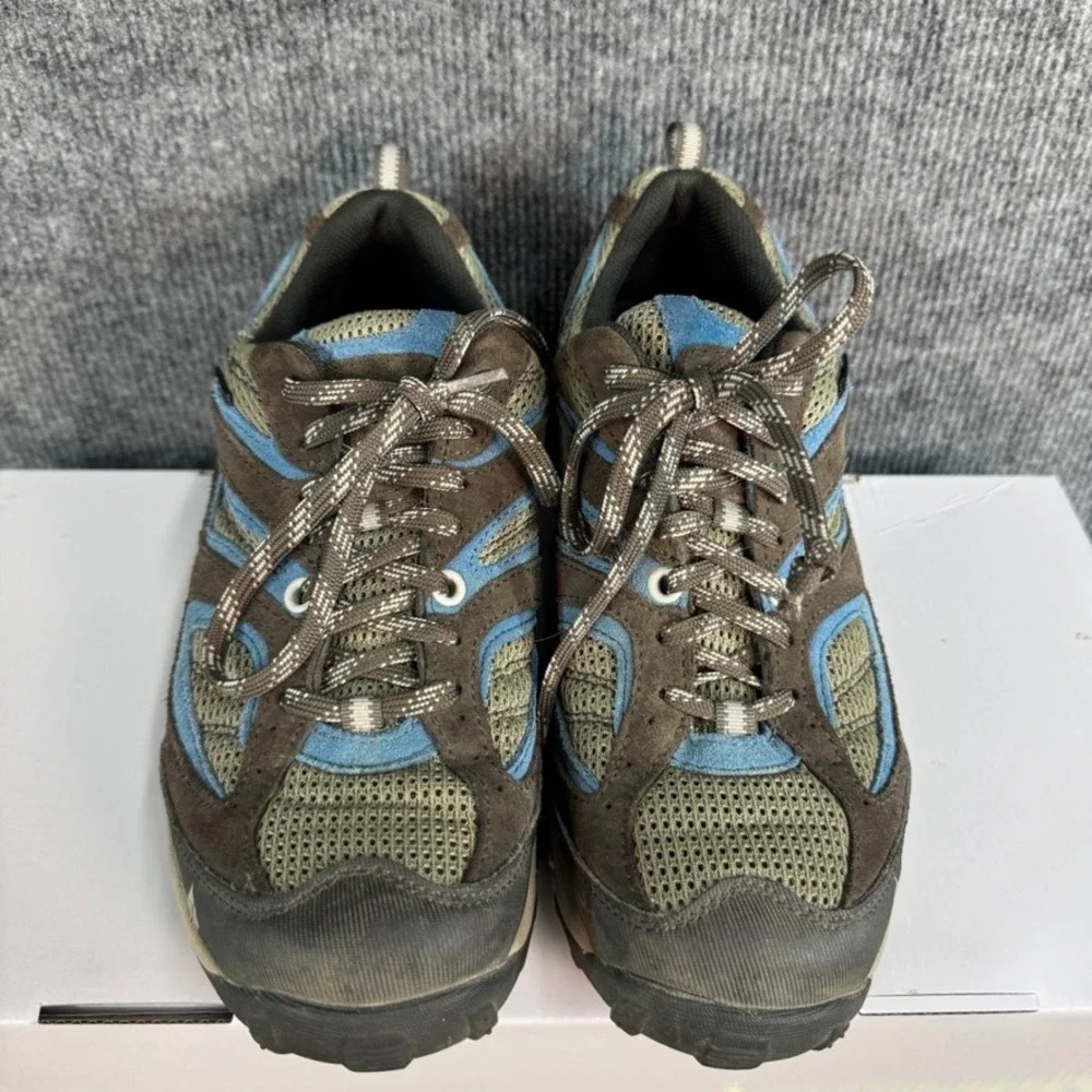 Vasque Women Brown Blue Waterproof Hiking Shoes 7017 M Leather Mesh Low Top 9M